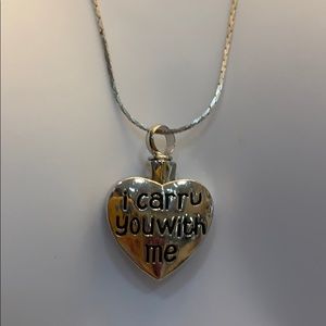 Memorial Urn Pendant Necklace I Carry You With Me